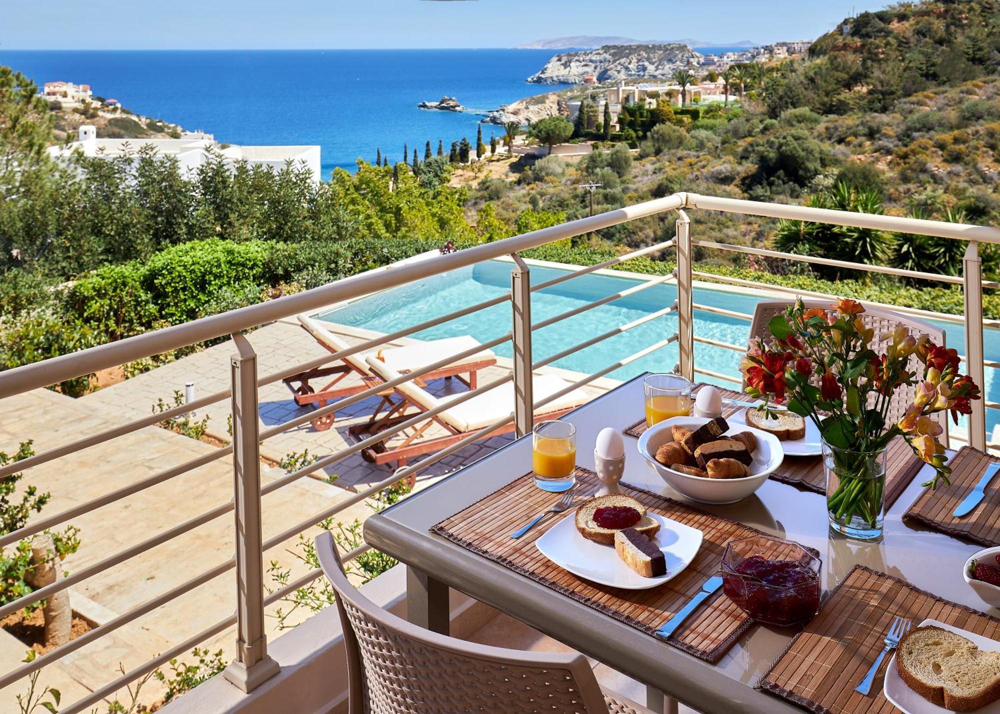 Spacious Villa With Private Eco-Pool And Panoramic Sea View Agia Pelagia Exteriör bild